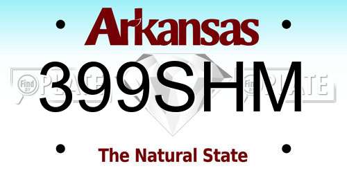 399SHM Arkansas License Plate