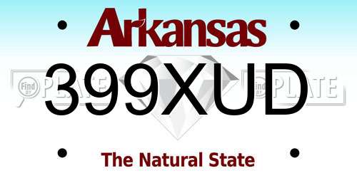 399XUD Arkansas License Plate