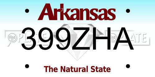 399ZHA Arkansas License Plate