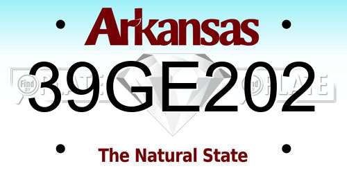 39GE202 Arkansas License Plate