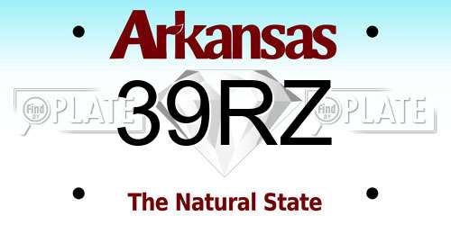 39RZ Arkansas License Plate