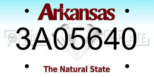 3A05640 Arkansas License Plate