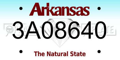 3A08640 Arkansas License Plate