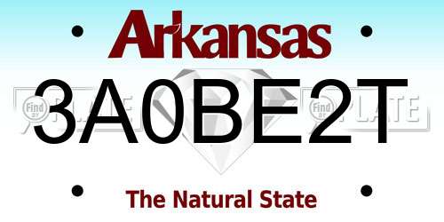 3A0BE2T Arkansas License Plate