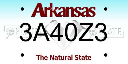 3A40Z3 Arkansas License Plate