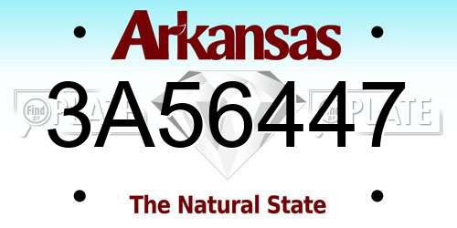 3A56447 Arkansas License Plate