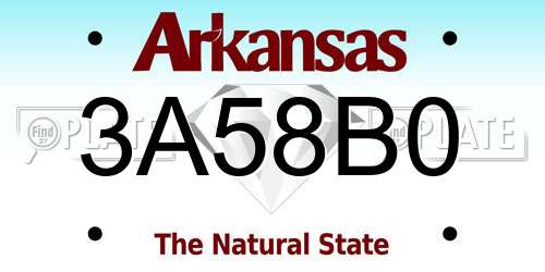 3A58B0 Arkansas License Plate