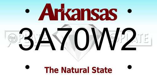 3A70W2 Arkansas License Plate