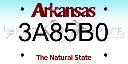 3A85B0 Arkansas License Plate