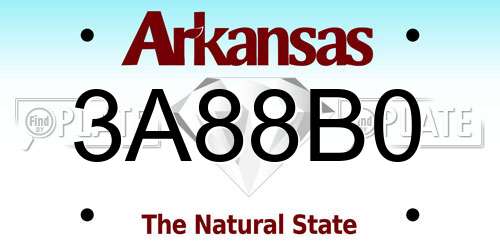 3A88B0 Arkansas License Plate