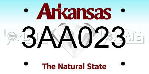 3AA023 Arkansas License Plate