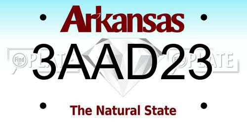 3AAD23 Arkansas License Plate