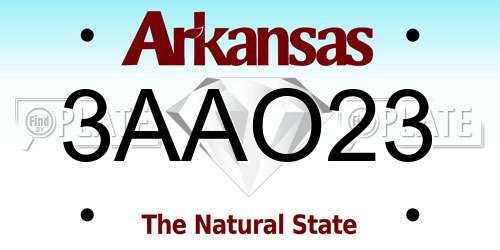3AAO23 Arkansas License Plate