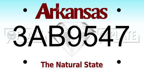 3AB9547 Arkansas License Plate