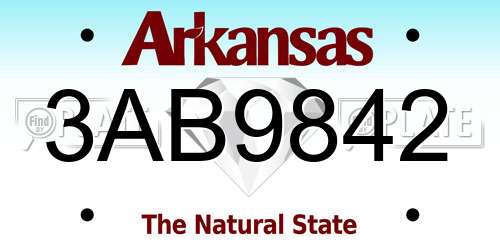 3AB9842 Arkansas License Plate