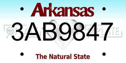 3AB9847 Arkansas License Plate