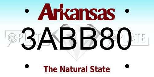 3ABB80 Arkansas License Plate