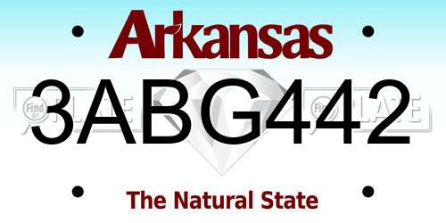 3ABG442 Arkansas License Plate