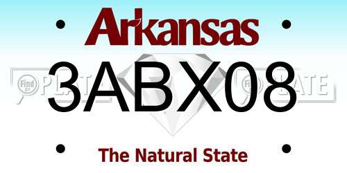 3ABX08 Arkansas License Plate