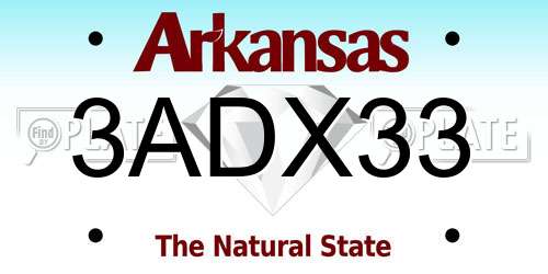 3ADX33 Arkansas License Plate