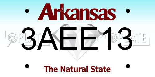 3AEE13 Arkansas License Plate