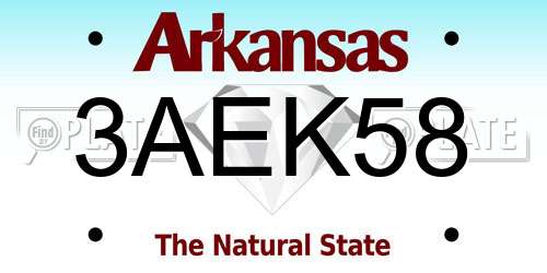 3AEK58 Arkansas License Plate
