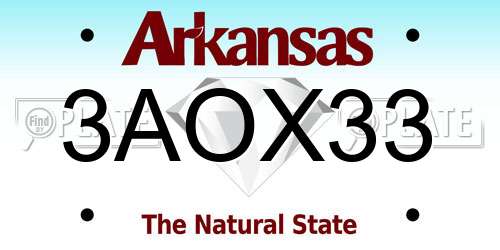 3AOX33 Arkansas License Plate