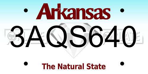 3AQS640 Arkansas License Plate