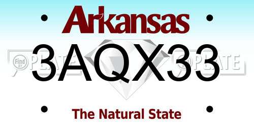 3AQX33 Arkansas License Plate