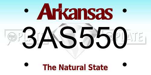 3AS550 Arkansas License Plate