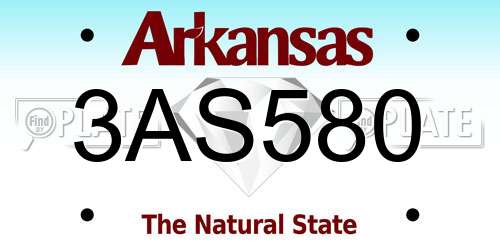 3AS580 Arkansas License Plate