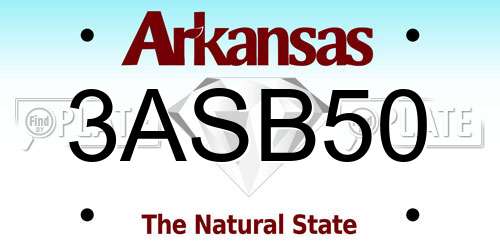 3ASB50 Arkansas License Plate