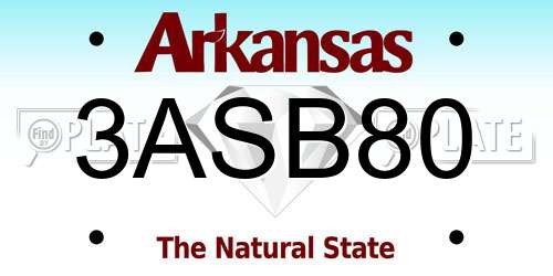3ASB80 Arkansas License Plate