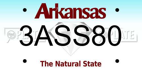 3ASS80 Arkansas License Plate