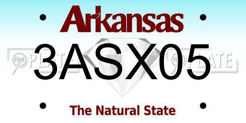 3ASX05 Arkansas License Plate