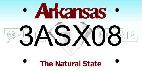 3ASX08 Arkansas License Plate