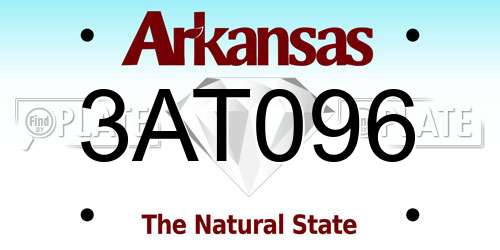 3AT096 Arkansas License Plate