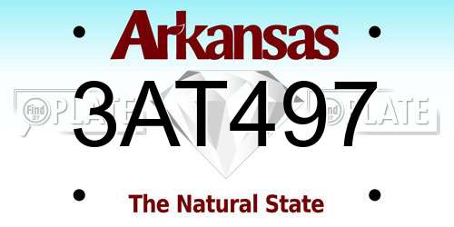 3AT497 Arkansas License Plate