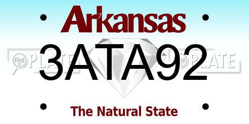 3ATA92 Arkansas License Plate