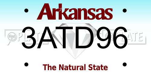 3ATD96 Arkansas License Plate