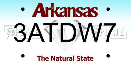 3ATDW7 Arkansas License Plate