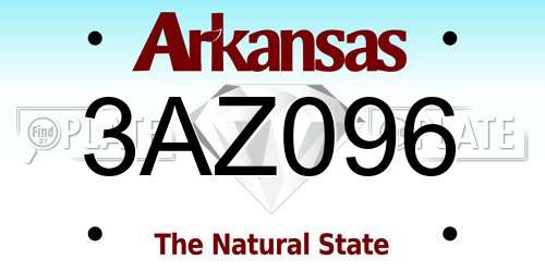 3AZ096 Arkansas License Plate