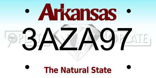 3AZA97 Arkansas License Plate