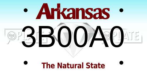 3B00A0 Arkansas License Plate