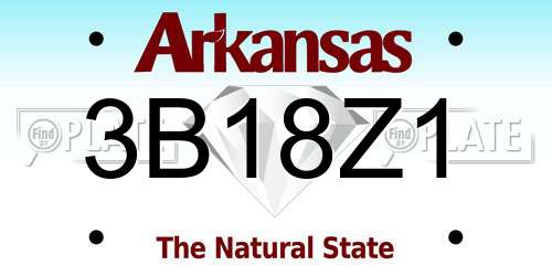 3B18Z1 Arkansas License Plate