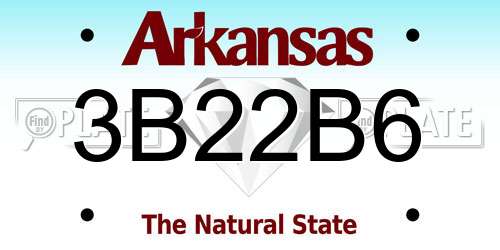 3B22B6 Arkansas License Plate