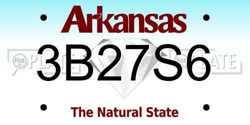 3B27S6 Arkansas License Plate