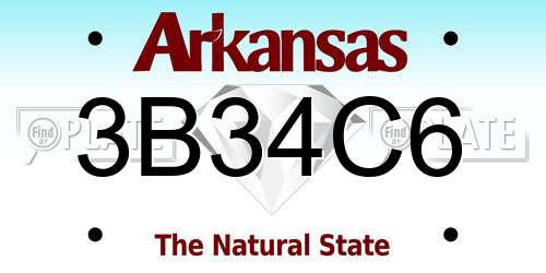 3B34C6 Arkansas License Plate