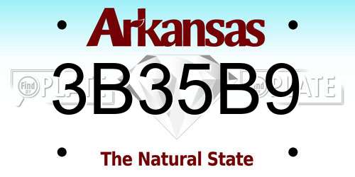 3B35B9 Arkansas License Plate