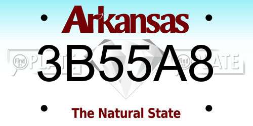 3B55A8 Arkansas License Plate